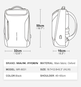 VDF - Mark Ryden Anti-thief Fashionable Multifunctional Waterproof Laptop USB Charging Travel Backpack/Bag™