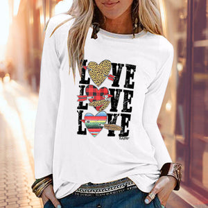 VDF - Winter Casual Womens O-neck Long Sleeve Top Loose Print Tshirts™