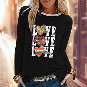 VDF - Winter Casual Womens O-neck Long Sleeve Top Loose Print Tshirts™