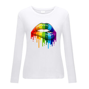 VDF - Winter Casual Womens O-neck Long Sleeve Top Loose Print Tshirts™