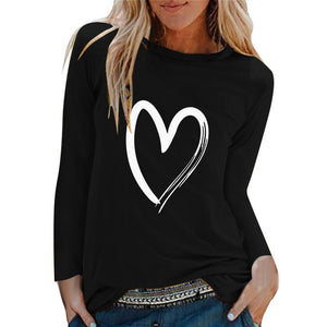 VDF - Winter Casual Womens O-neck Long Sleeve Top Loose Print Tshirts™