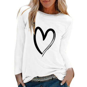 VDF - Winter Casual Womens O-neck Long Sleeve Top Loose Print Tshirts™