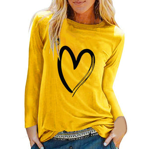 VDF - Winter Casual Womens O-neck Long Sleeve Top Loose Print Tshirts™