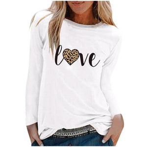 VDF - Winter Casual Womens O-neck Long Sleeve Top Loose Print Tshirts™