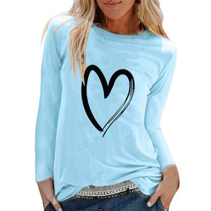 VDF - Winter Casual Womens O-neck Long Sleeve Top Loose Print Tshirts™