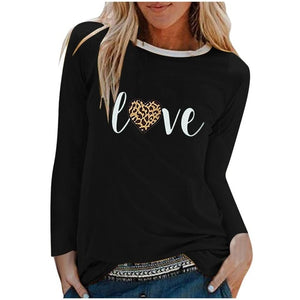 VDF - Winter Casual Womens O-neck Long Sleeve Top Loose Print Tshirts™