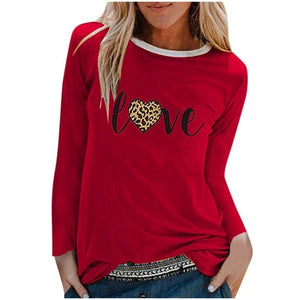 VDF - Winter Casual Womens O-neck Long Sleeve Top Loose Print Tshirts™