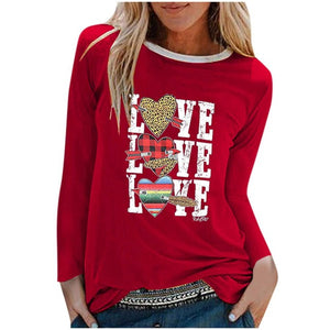 VDF - Winter Casual Womens O-neck Long Sleeve Top Loose Print Tshirts™