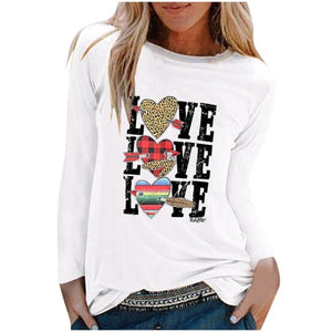 VDF - Winter Casual Womens O-neck Long Sleeve Top Loose Print Tshirts™