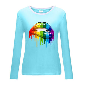 VDF - Winter Casual Womens O-neck Long Sleeve Top Loose Print Tshirts™